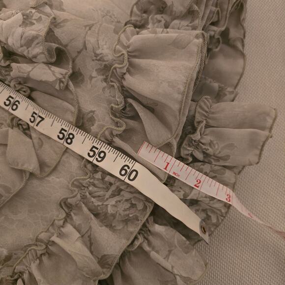 V. Chapman Sage Tapestry Carmella Long Sleeve Corset Chiffon Maxi Dress - Picture 13 of 15